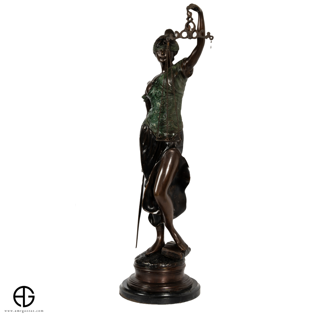 A bronze Justice Statue