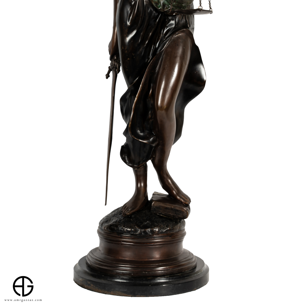 A bronze Justice Statue