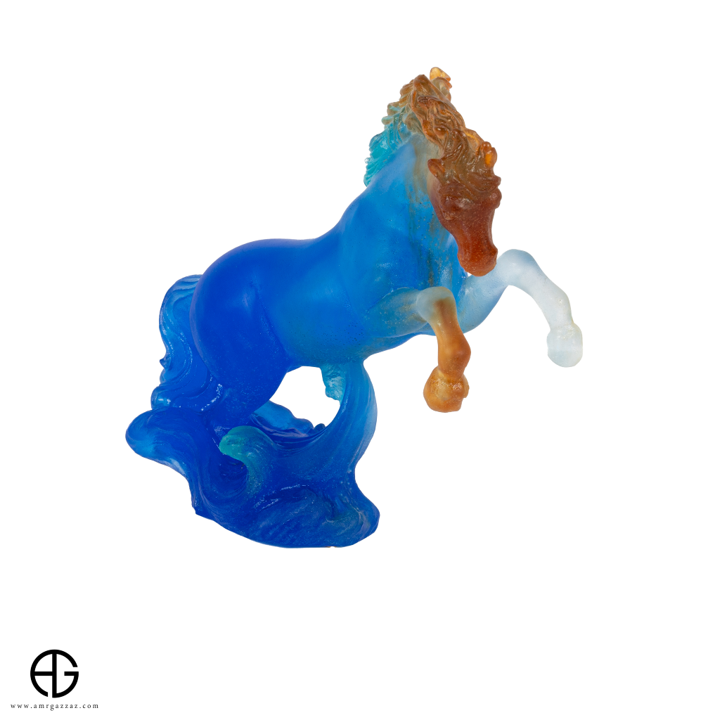 Daum crystal pate-de-verre "Chevaux de Marly"