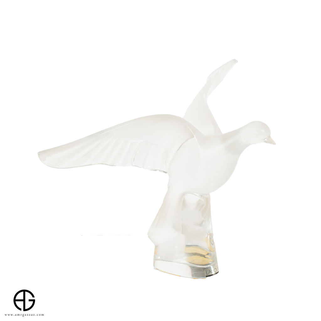 Lalique Crystal Figure, Charis, Perched Dove