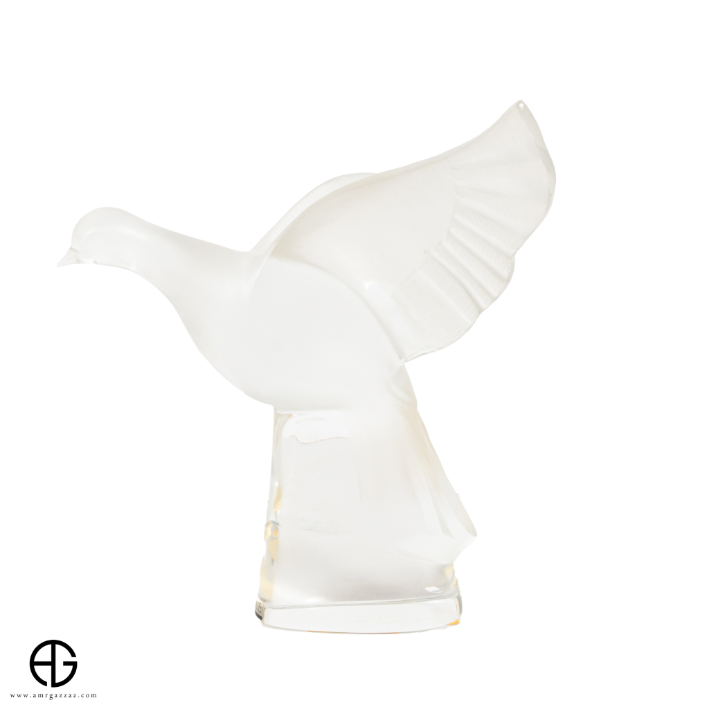 Lalique Crystal Figure, Charis, Perched Dove