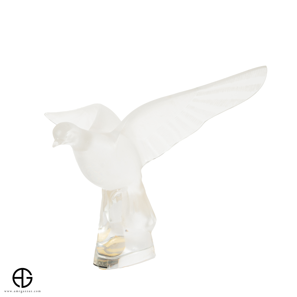 Lalique Crystal Figure, Charis, Perched Dove