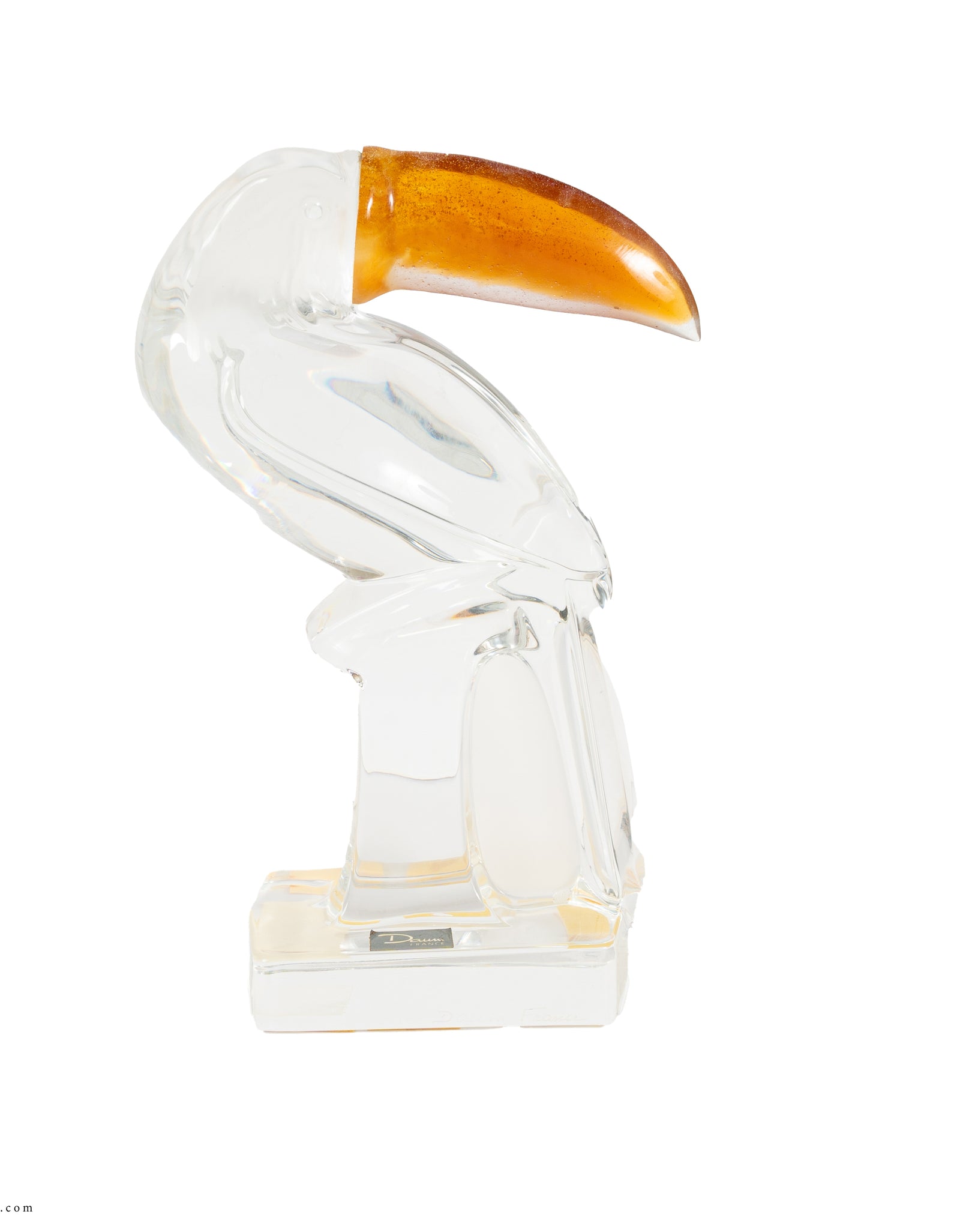 Toucan in transparent glossy crystal by Daum france