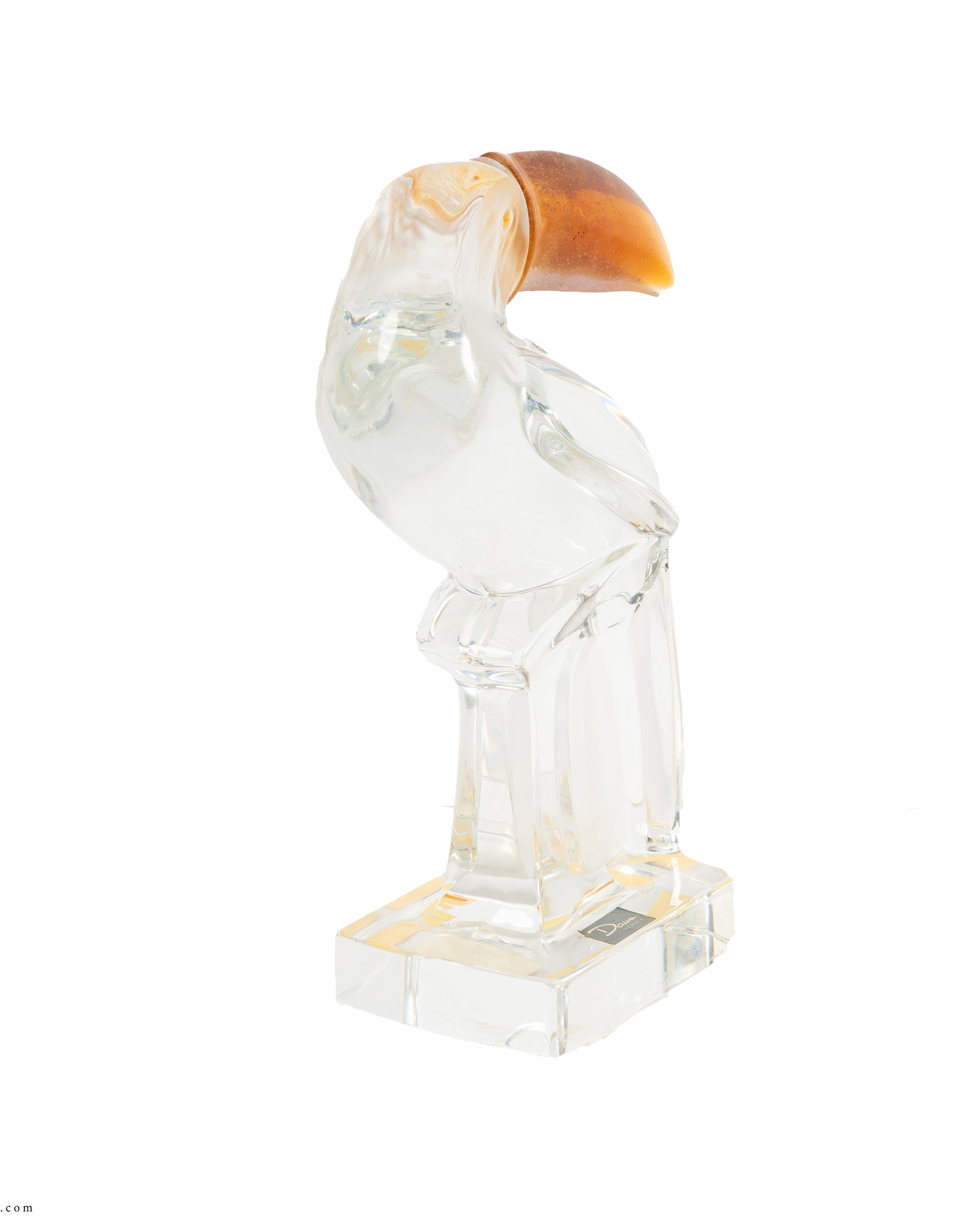 Toucan in transparent glossy crystal by Daum france