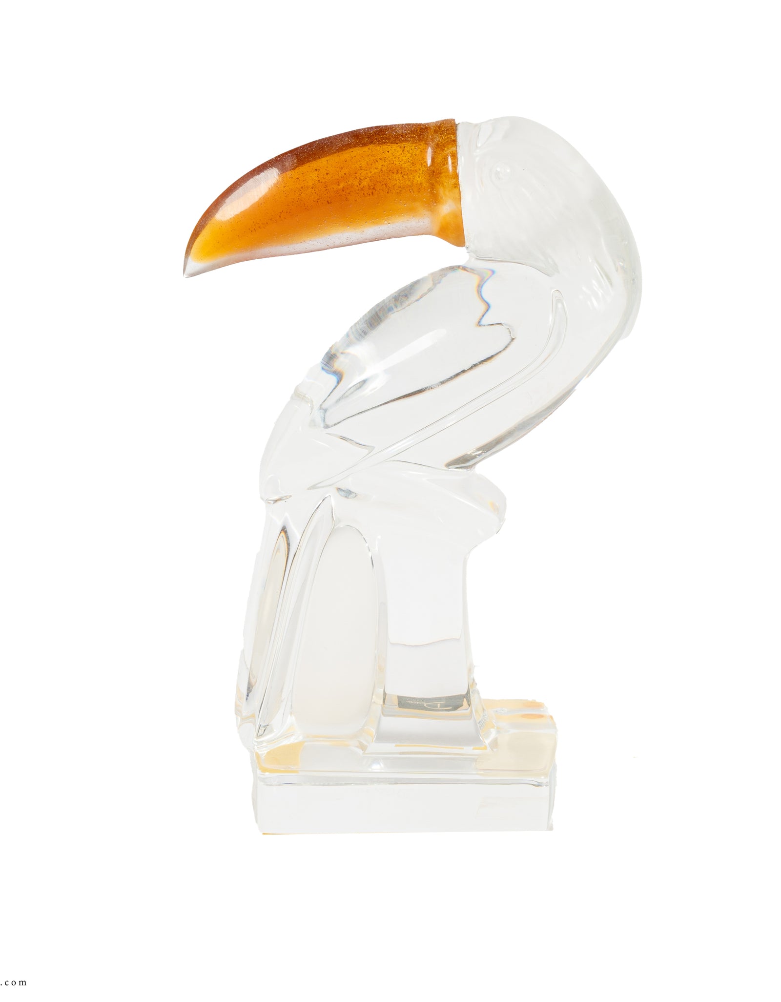 Toucan in transparent glossy crystal by Daum france