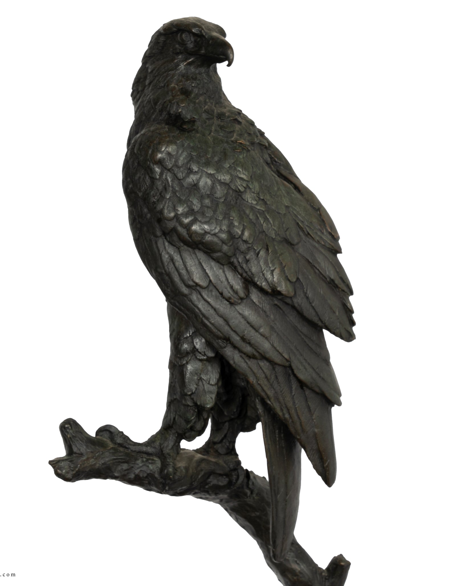 Falcon bronze on tree trunk Statue