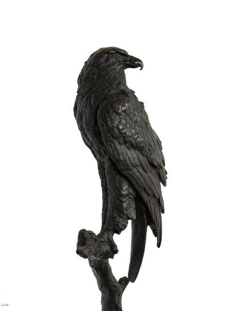 تحميل الصورة إلى عارض المعرض، Falcon bronze on tree trunk Statue
