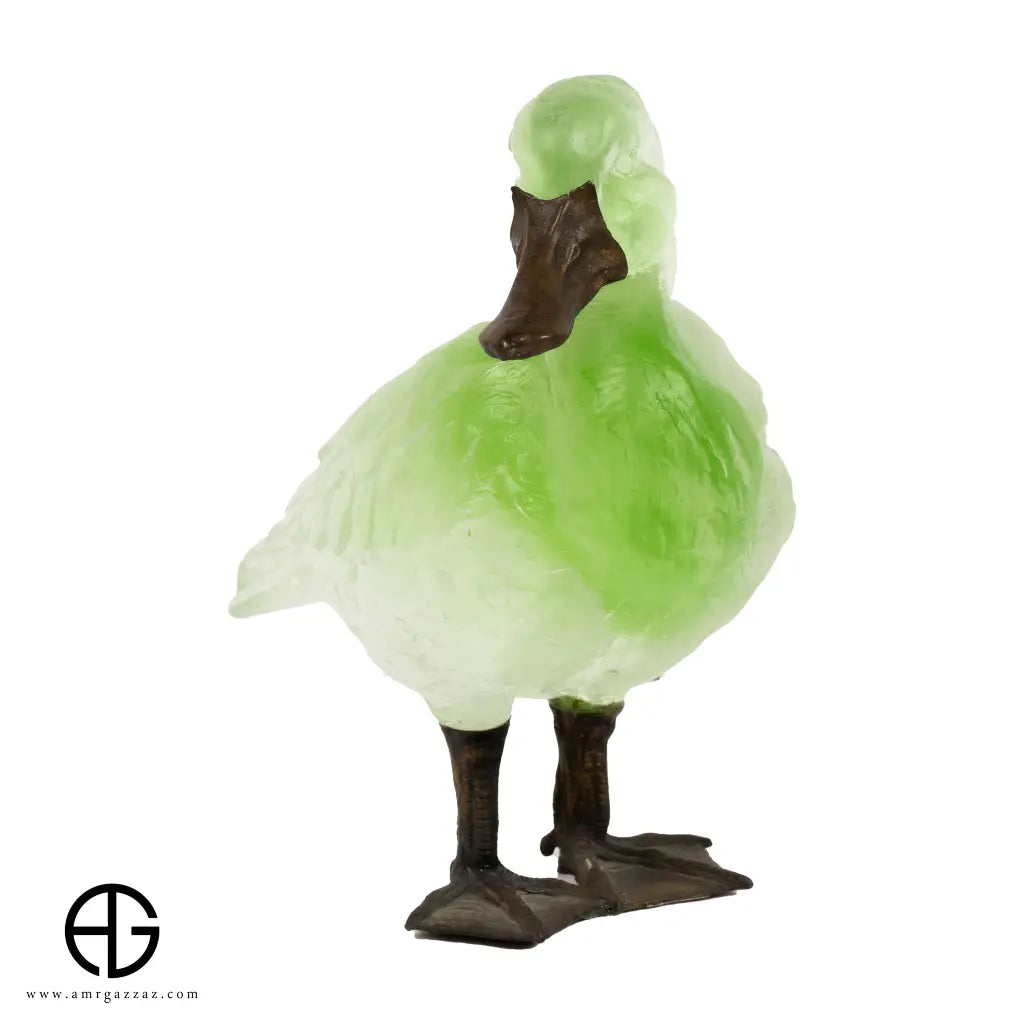 A PATE-DE-VERRE DUCK ITALY GLASS SCULPTURE