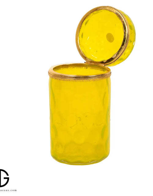 تحميل الصورة إلى عارض المعرض، ITALIAN Vintage SI. AN. Cristallerie Lidded yellow
