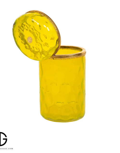 تحميل الصورة إلى عارض المعرض، ITALIAN Vintage SI. AN. Cristallerie Lidded yellow
