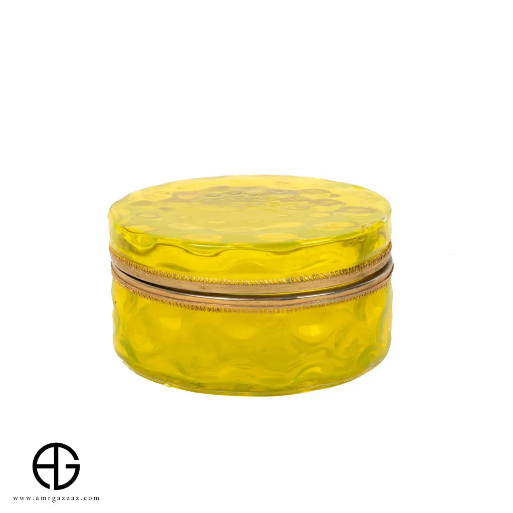 ITALIAN Vintage SI. AN. Cristallerie Lidded yellow