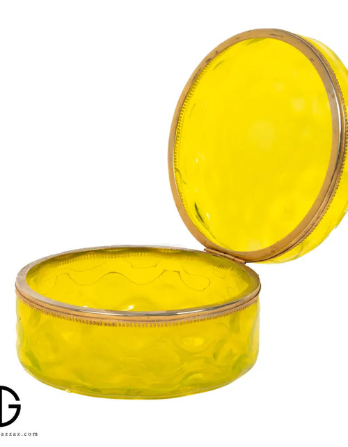 تحميل الصورة إلى عارض المعرض، ITALIAN Vintage SI. AN. Cristallerie Lidded yellow
