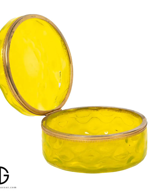 تحميل الصورة إلى عارض المعرض، ITALIAN Vintage SI. AN. Cristallerie Lidded yellow
