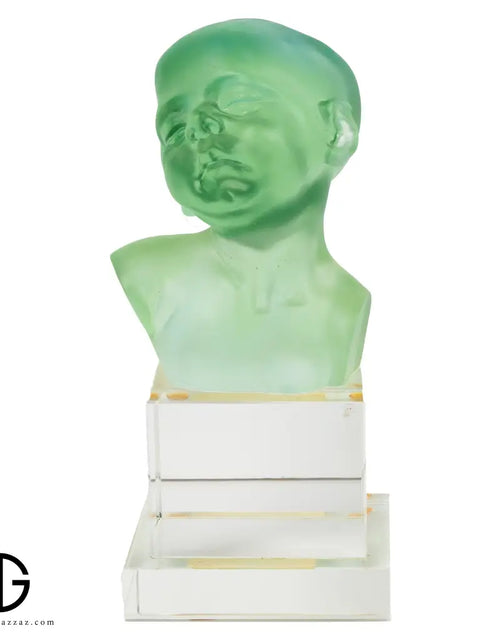 Load image into Gallery viewer, A PATE-DE-VERRE BABY HEAD &nbsp;GLASS SCULPTURE
