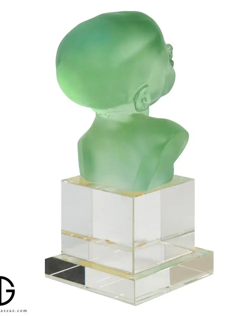 Load image into Gallery viewer, A PATE-DE-VERRE BABY HEAD &nbsp;GLASS SCULPTURE
