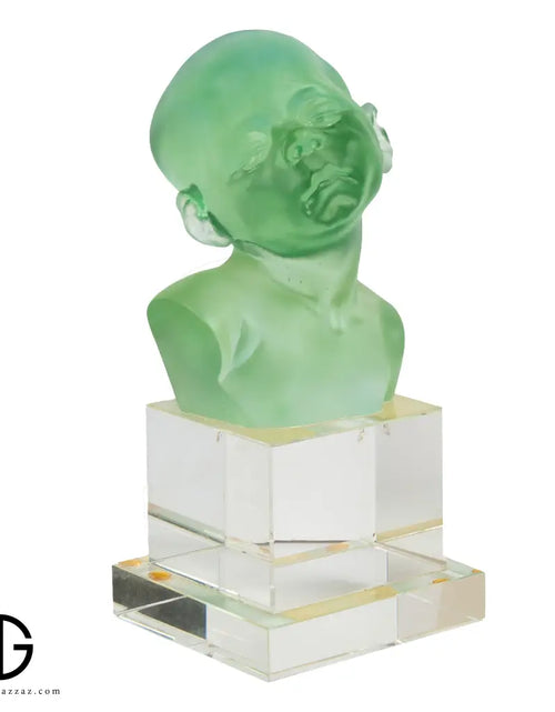 Load image into Gallery viewer, A PATE-DE-VERRE BABY HEAD &nbsp;GLASS SCULPTURE
