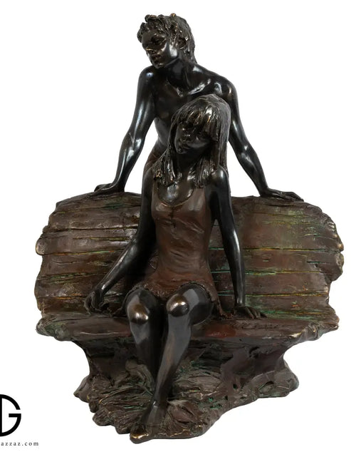 تحميل الصورة إلى عارض المعرض، SPAIN &nbsp;bronze Couple on sofa &nbsp;Statue
