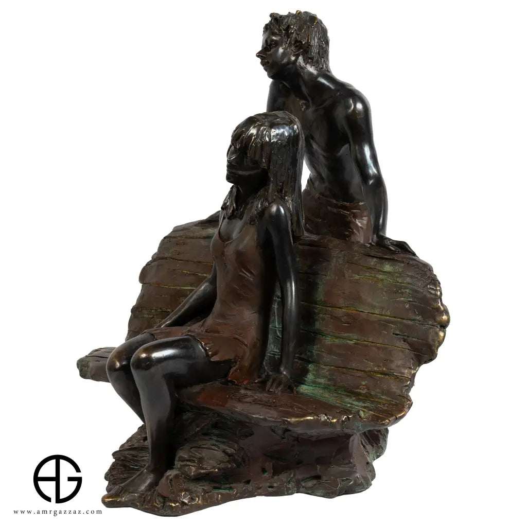 SPAIN &nbsp;bronze Couple on sofa &nbsp;Statue