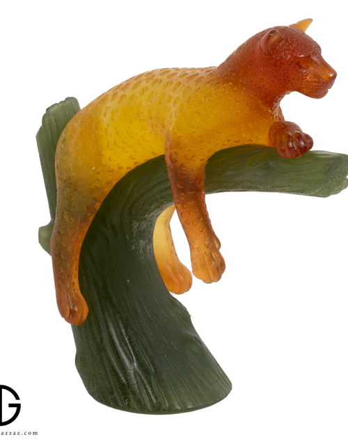 تحميل الصورة إلى عارض المعرض، Daum France Pate-De-Verre &quot;Panther In Tree&quot;
