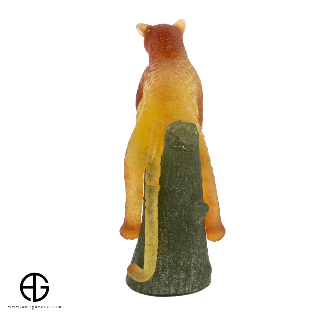 Daum France Pate-De-Verre "Panther In Tree"