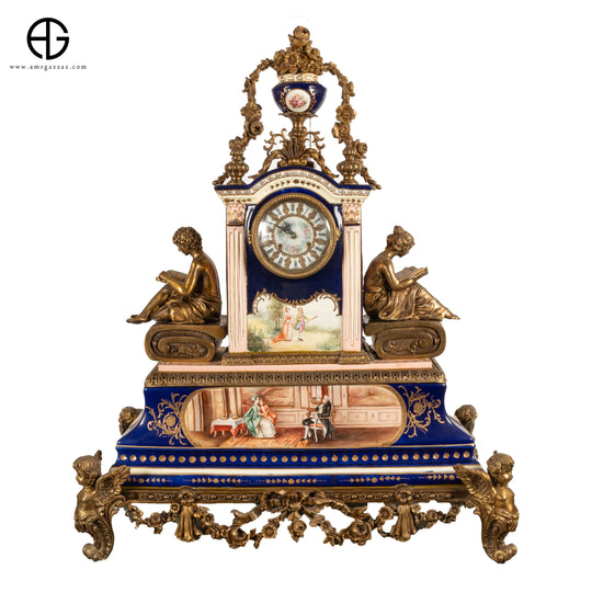 vintage luxury porcelain gift item with bronze decoration and base