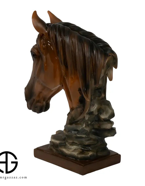 Load image into Gallery viewer, italian hand painted polyresin horse head
