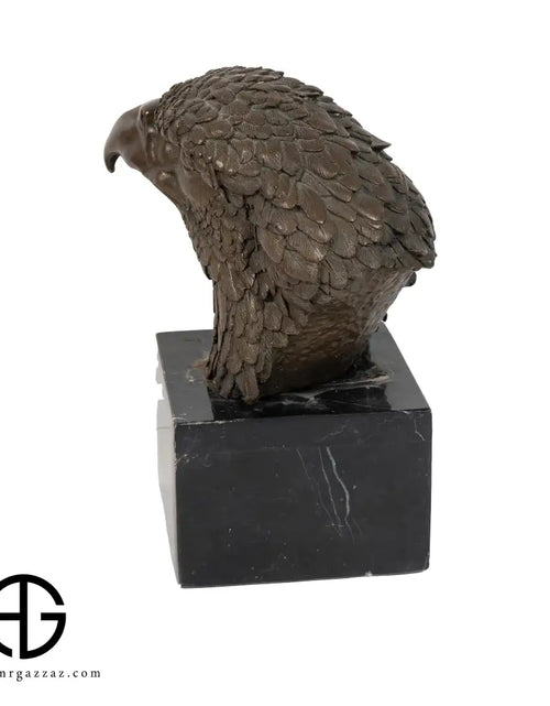 Load image into Gallery viewer, A Bronze Sculpture an Eagle Head on Marble Pedestal
