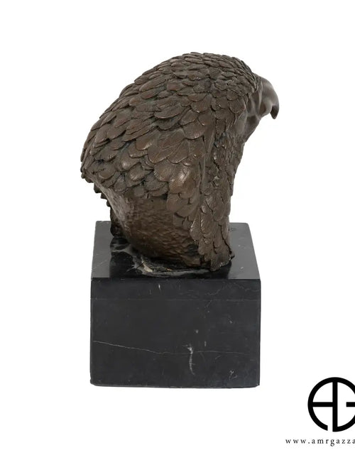 Load image into Gallery viewer, A Bronze Sculpture an Eagle Head on Marble Pedestal
