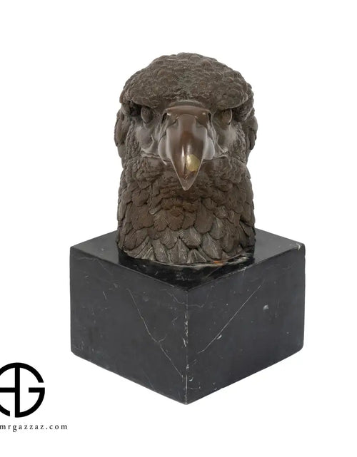 Load image into Gallery viewer, A Bronze Sculpture an Eagle Head on Marble Pedestal
