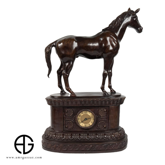 standing Horse Figurine in solid Bronze with bronze Base