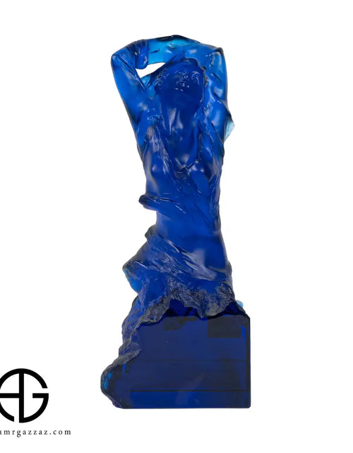 Load image into Gallery viewer, A PATE-DE-VERRE FEMALE GLASS SCULPTURE blue
