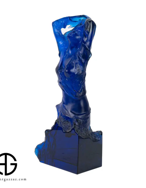 Load image into Gallery viewer, A PATE-DE-VERRE FEMALE GLASS SCULPTURE blue
