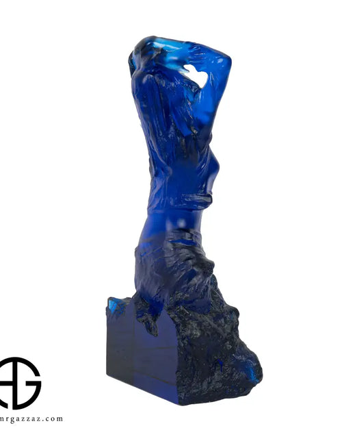 Load image into Gallery viewer, A PATE-DE-VERRE FEMALE GLASS SCULPTURE blue
