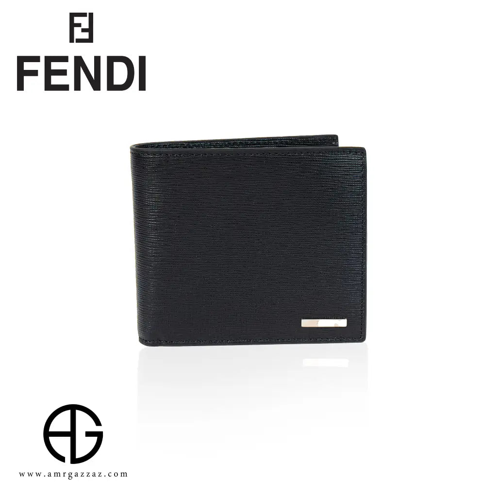 Fendi Black Textured Leather Bi-Fold Wallet