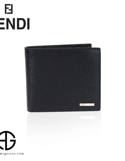 تحميل الصورة إلى عارض المعرض، Fendi Black Textured Leather Bi-Fold Wallet
