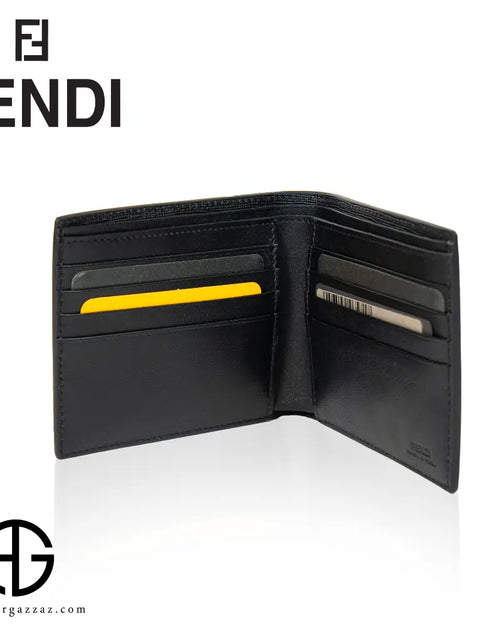 تحميل الصورة إلى عارض المعرض، Fendi Black Textured Leather Bi-Fold Wallet
