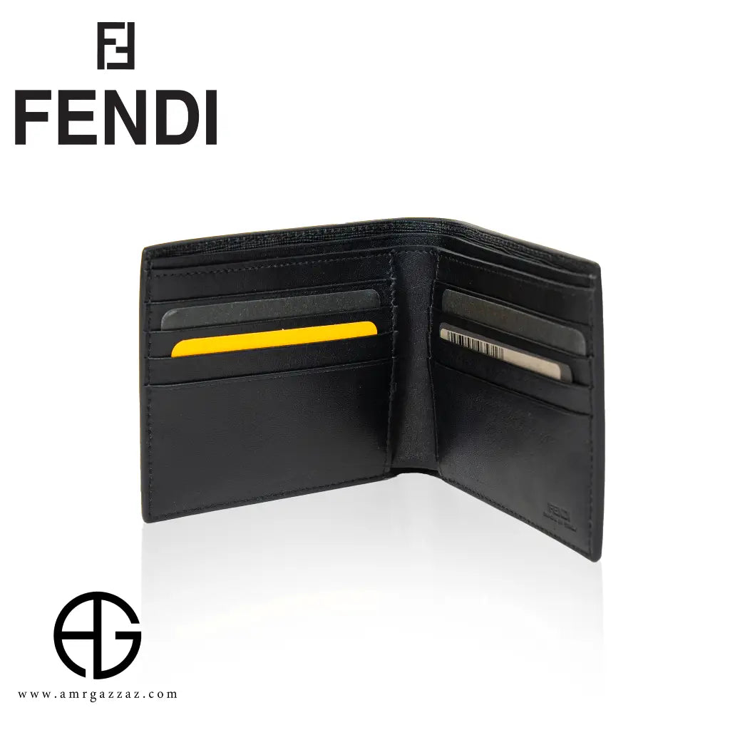 Fendi Black Textured Leather Bi-Fold Wallet