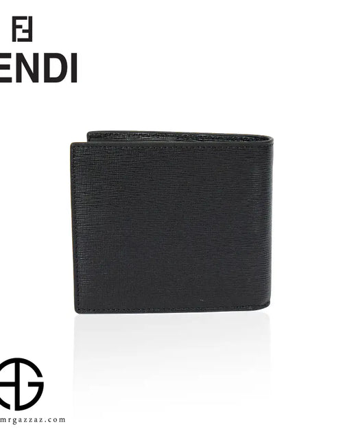 تحميل الصورة إلى عارض المعرض، Fendi Black Textured Leather Bi-Fold Wallet
