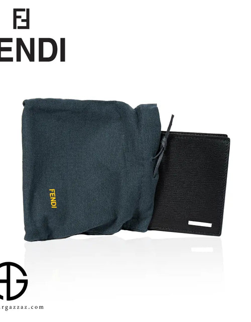 تحميل الصورة إلى عارض المعرض، Fendi Black Textured Leather Bi-Fold Wallet
