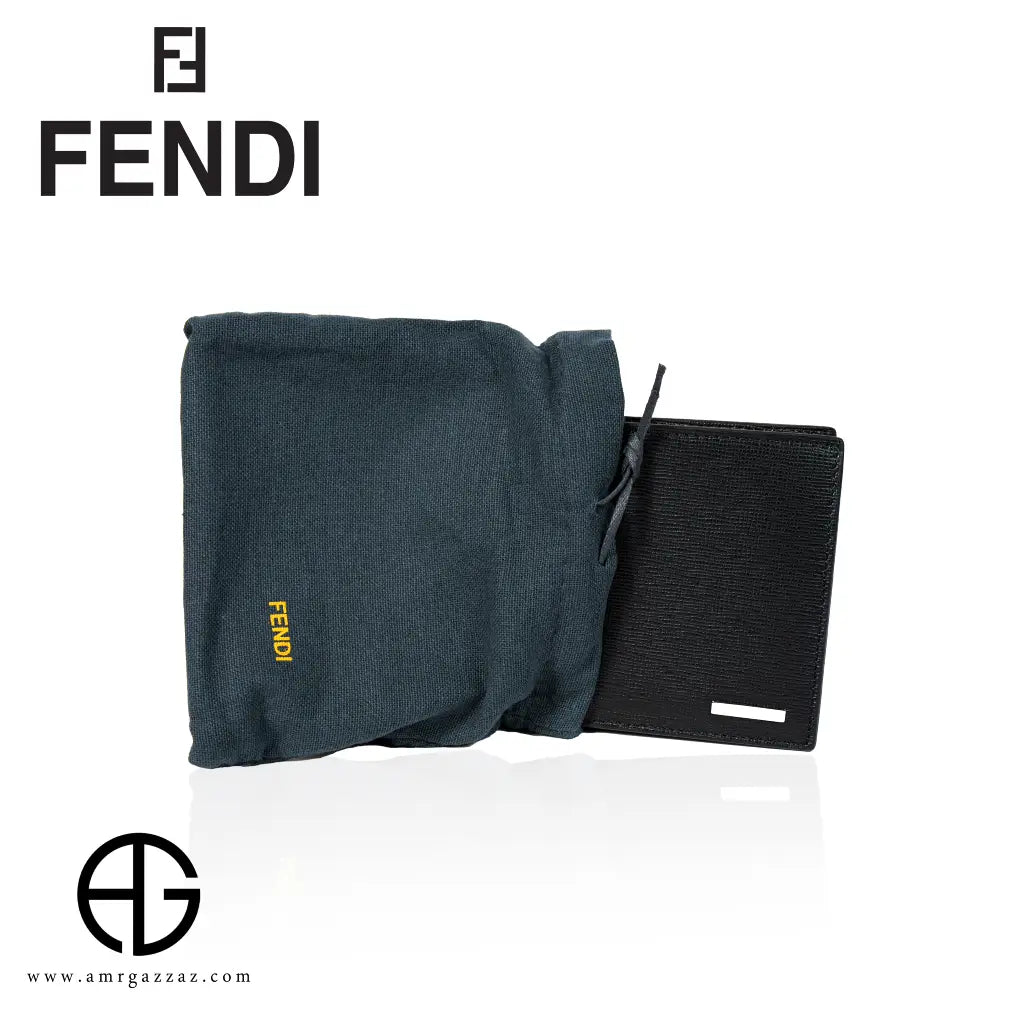 Fendi Black Textured Leather Bi-Fold Wallet