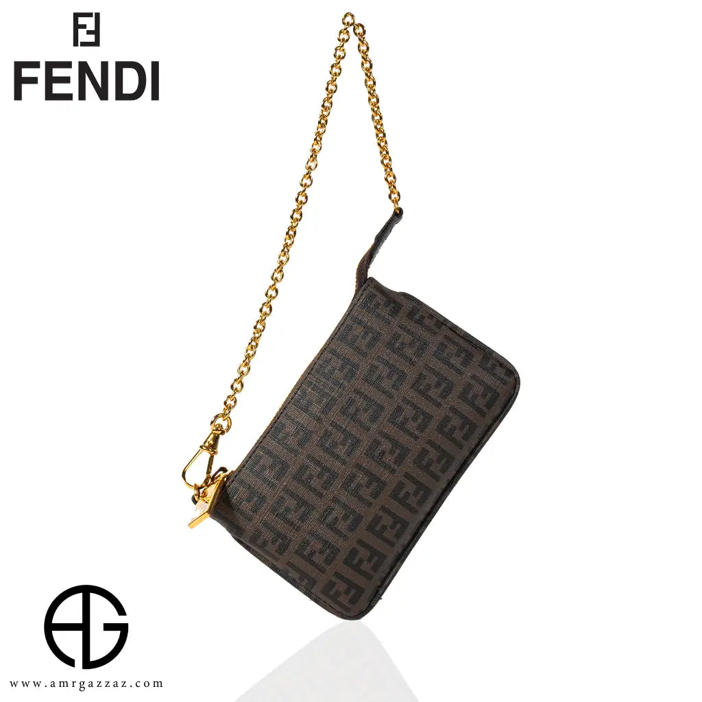 Fendi FF Monogram Chain Pouch