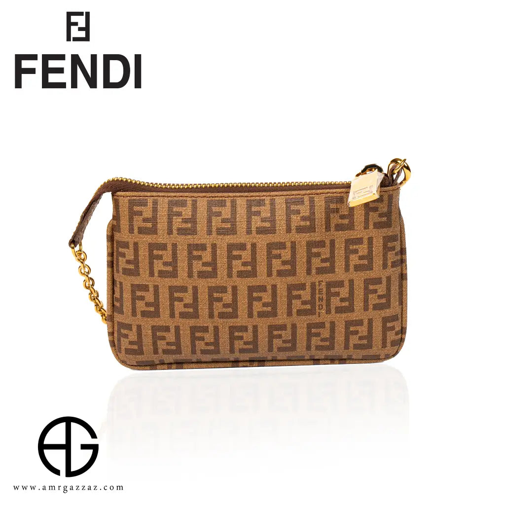 Fendi FF Monogram Canvas Pouch