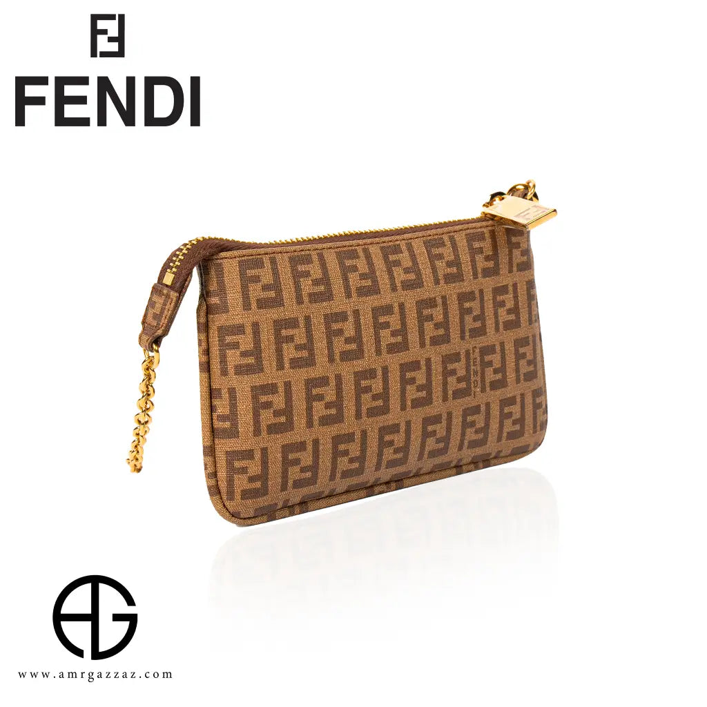 Fendi FF Monogram Canvas Pouch