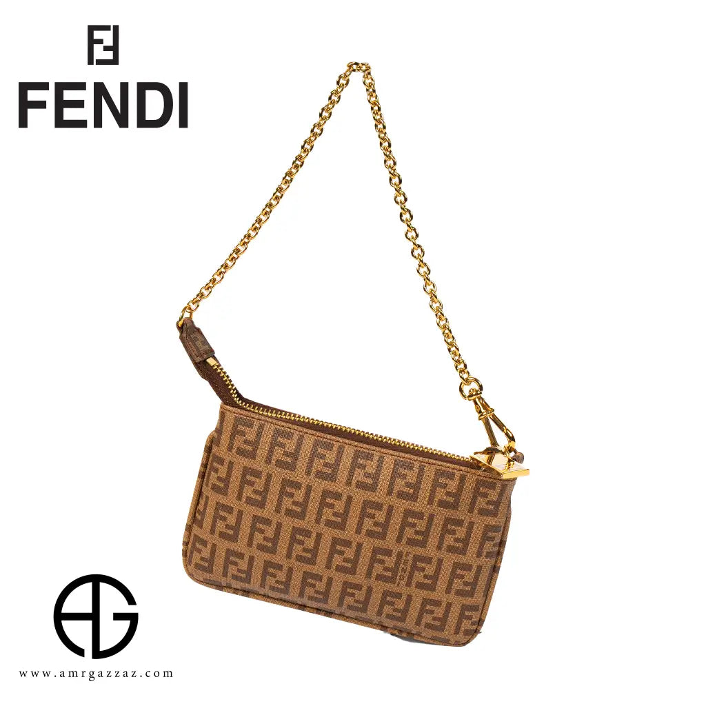 Fendi FF Monogram Canvas Pouch