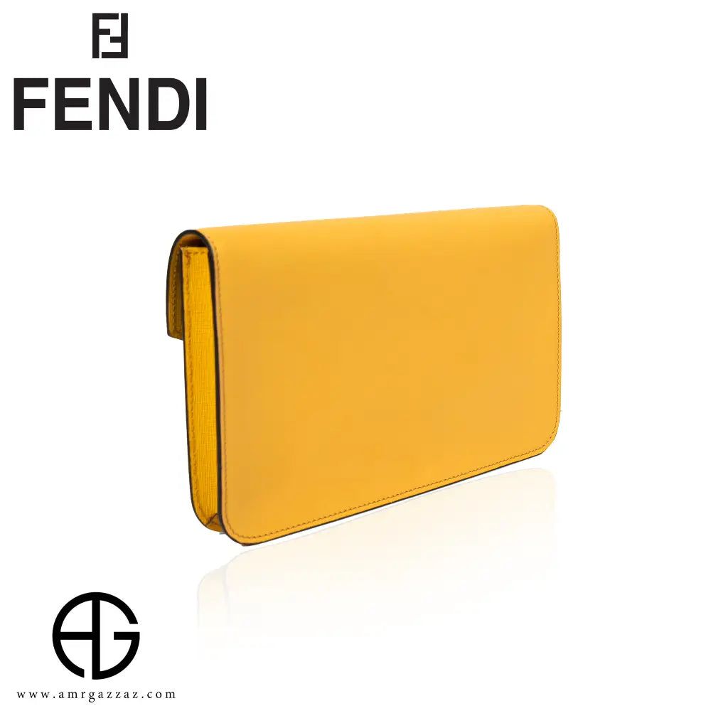 Fendi Tricolor Leather Envelope Clutch