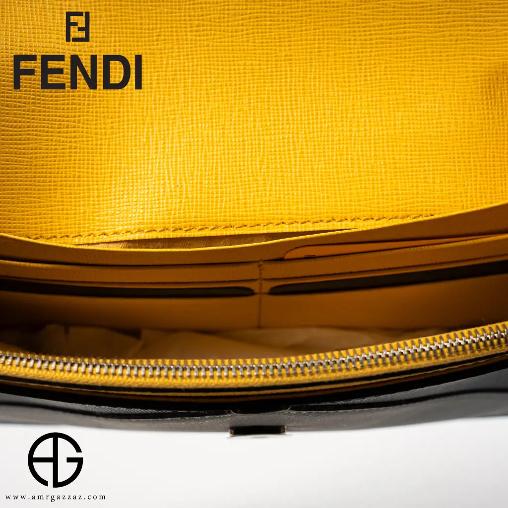 Fendi Tricolor Leather Envelope Clutch