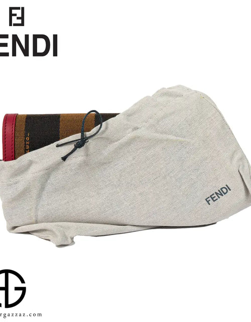 تحميل الصورة إلى عارض المعرض، Fendi Striped Canvas &amp; Leather Wallet
