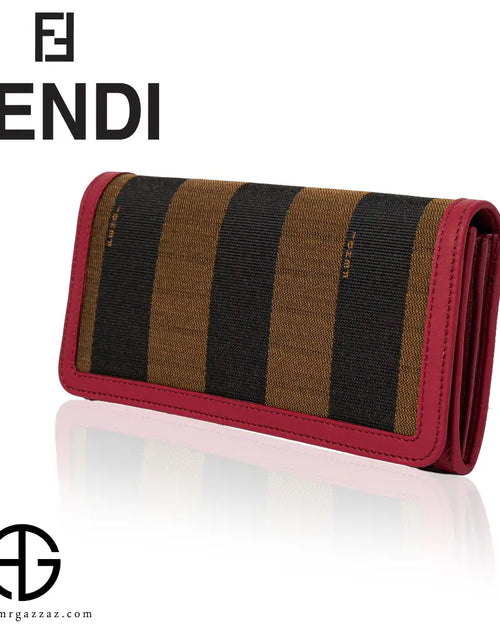 تحميل الصورة إلى عارض المعرض، Fendi Striped Canvas &amp; Leather Wallet
