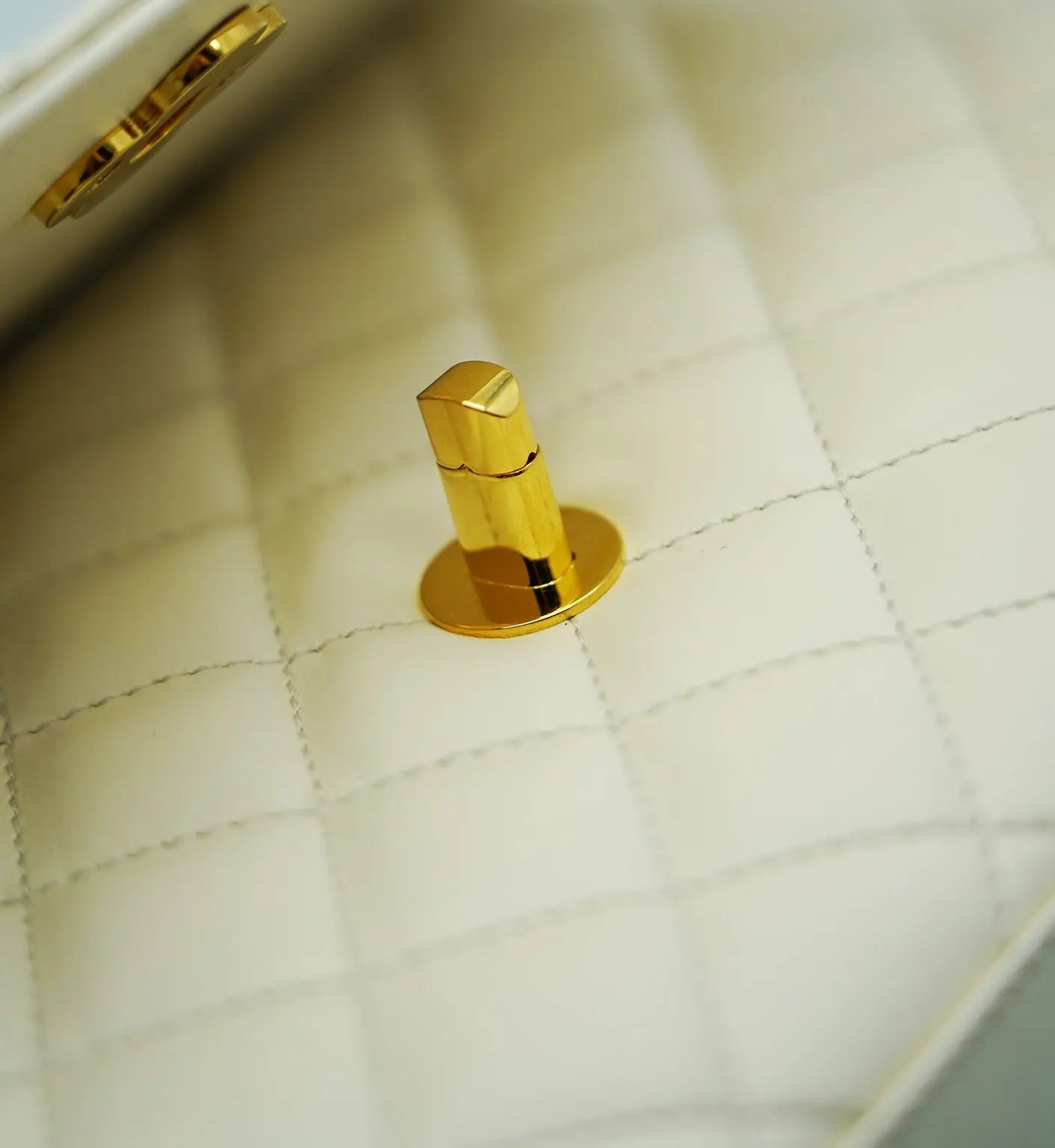 Opera Ivory Quilted Calf Leather Handbag