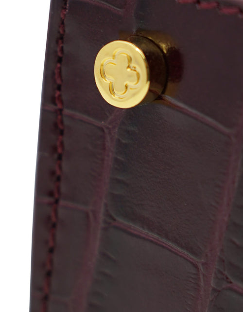 Load image into Gallery viewer, First Lady Burgundy croc embossed leather handbag
